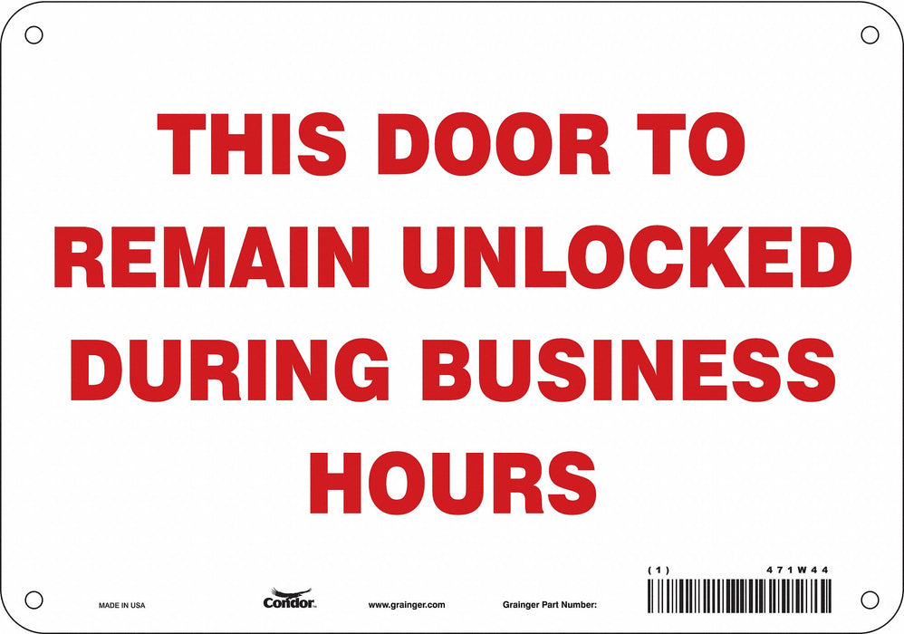 J7732 Safety Sign 7 in x 10 in Polyethylene