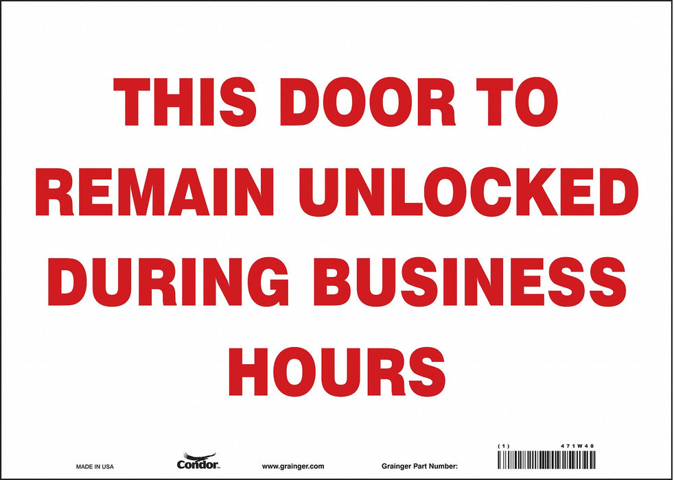 J7732 Safety Sign 10 in x 14 in Vinyl