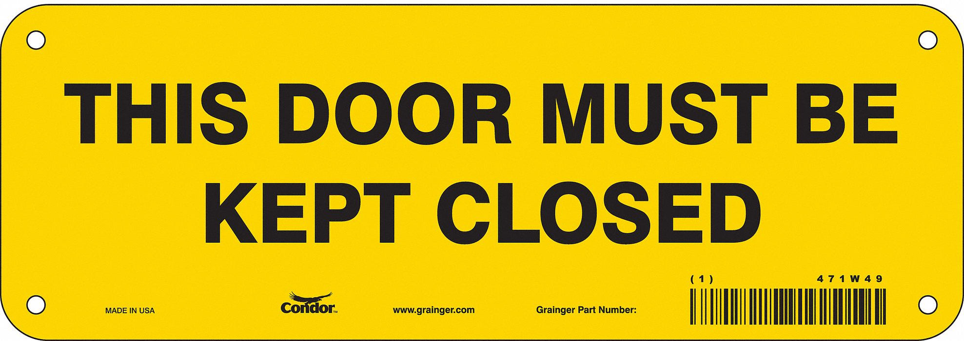 Safety Sign 3 1/2 in x 10 in Aluminum