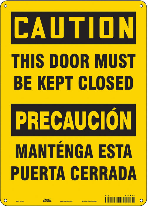 Safety Sign 14 in x 10 in Polyethylene