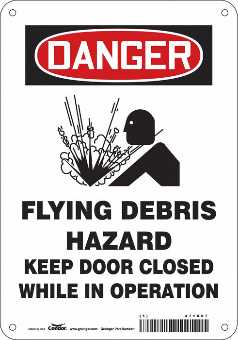 Safety Sign 10 in x 7 in Aluminum