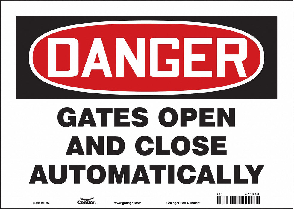 Safety Sign 10 in x 14 in Vinyl