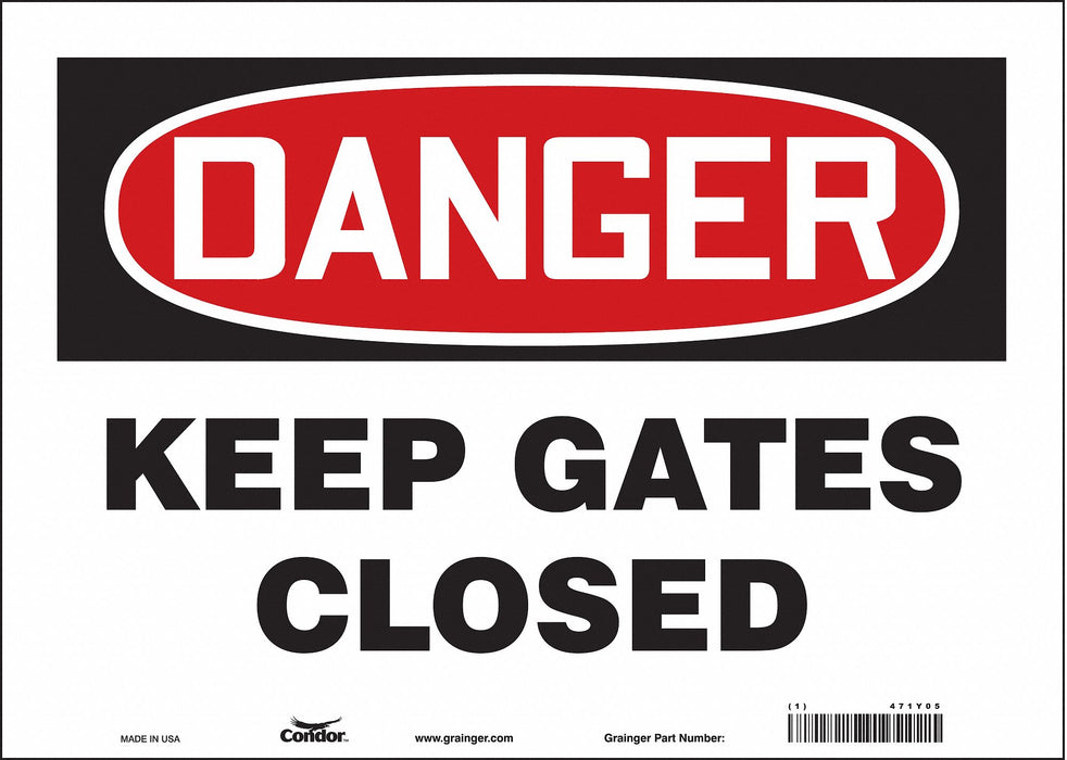 Safety Sign 10 in x 14 in Vinyl