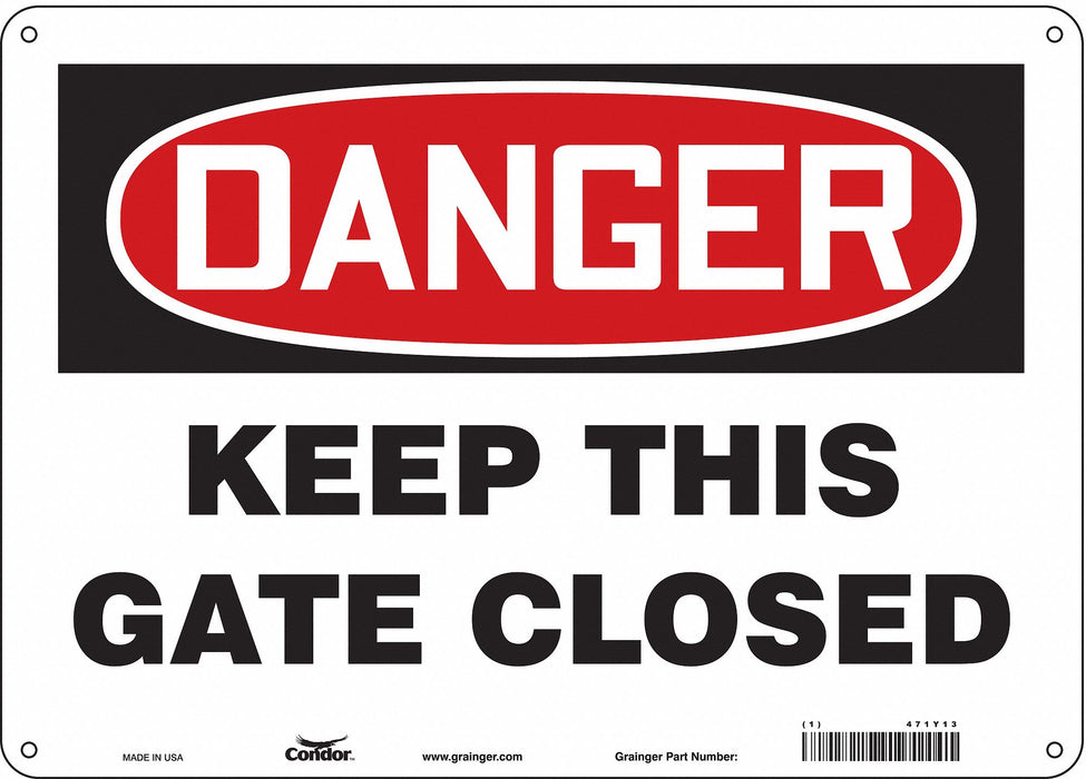 Safety Sign 10 in x 14 in Aluminum