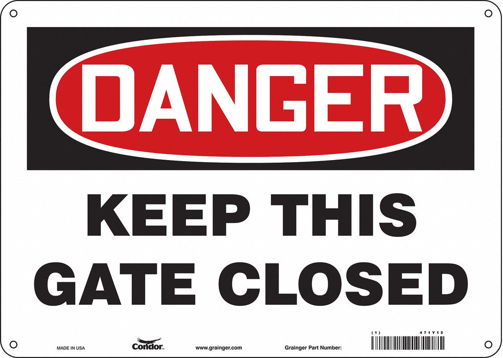 Safety Sign 10 in x 14 in Polyethylene