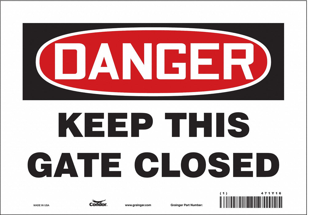 Safety Sign 7 in x 10 in Vinyl
