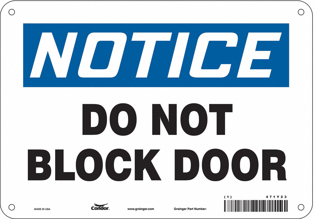 Safety Sign 7 in x 10 in Polyethylene