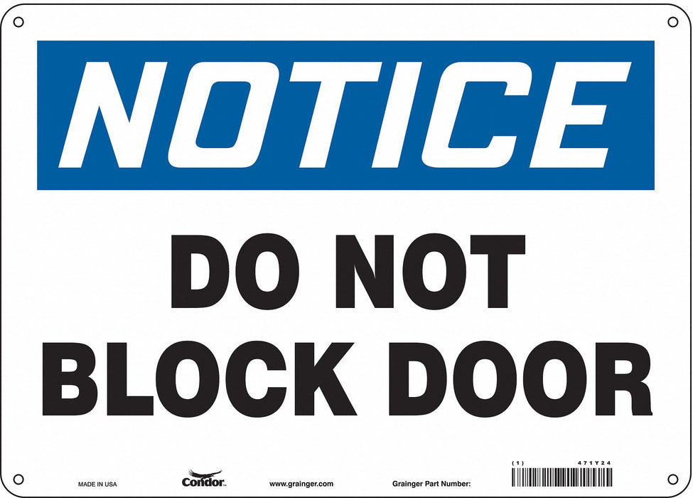 Safety Sign 10 in x 14 in Polyethylene
