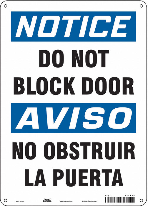 Safety Sign 14 in x 10 in Aluminum