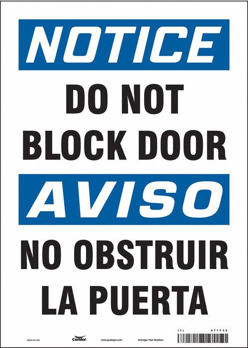 Safety Sign 14 in x 10 in Vinyl