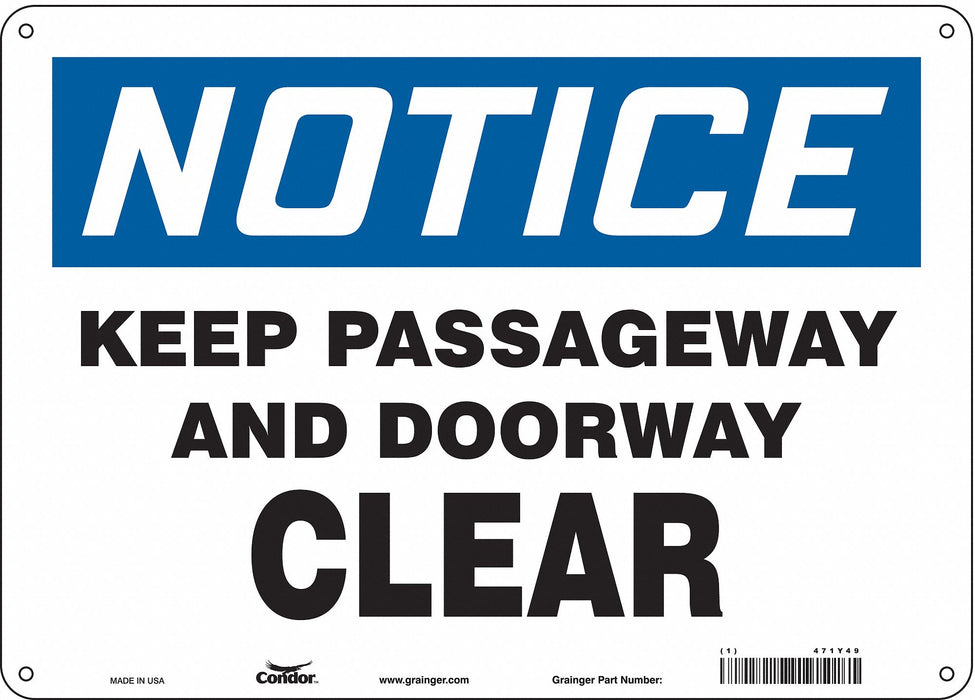 Safety Sign 10 in x 14 in Polyethylene