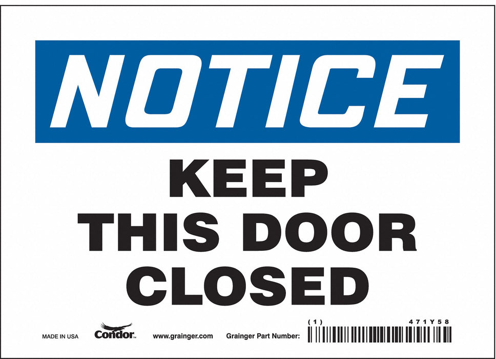 J6997 Safety Sign 5 in x 7 in Vinyl