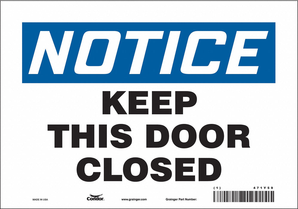 J6997 Safety Sign 7 in x 10 in Vinyl