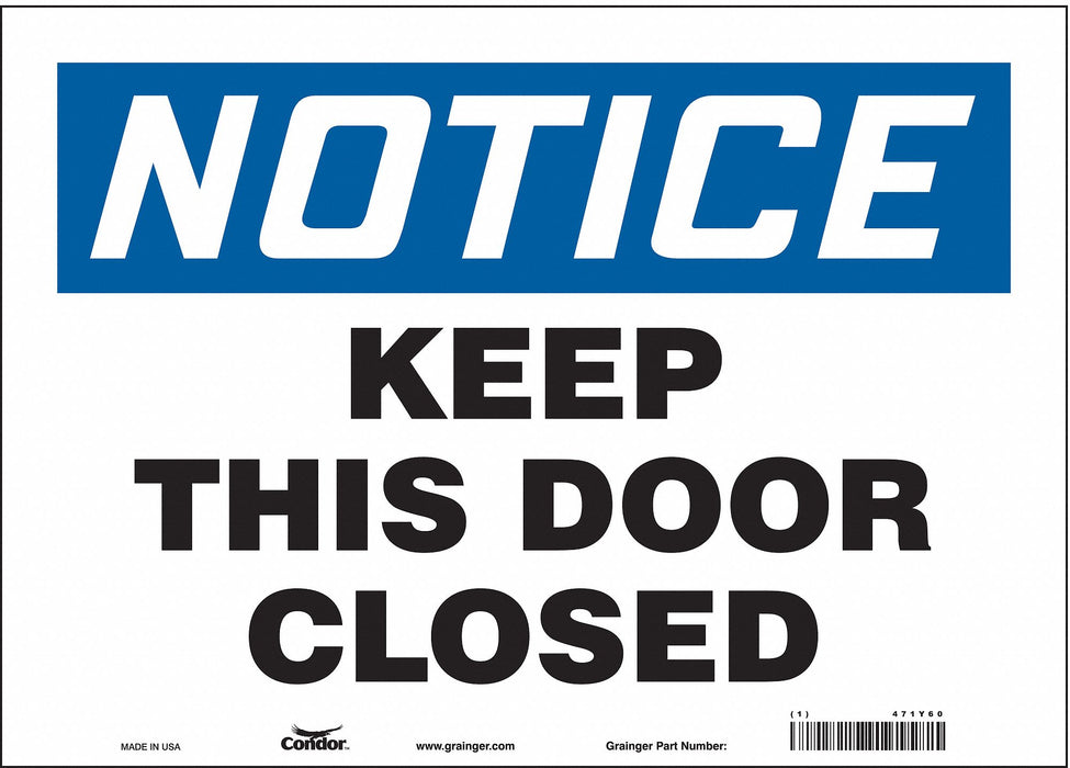 J6997 Safety Sign 10 in x 14 in Vinyl