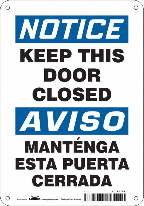 Safety Sign 10 in x 7 in Polyethylene