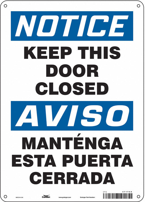Safety Sign 14 in x 10 in Polyethylene