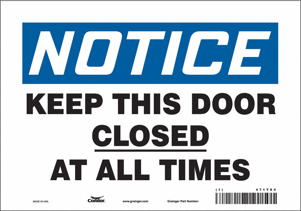 Safety Sign 7 in x 10 in Polyethylene