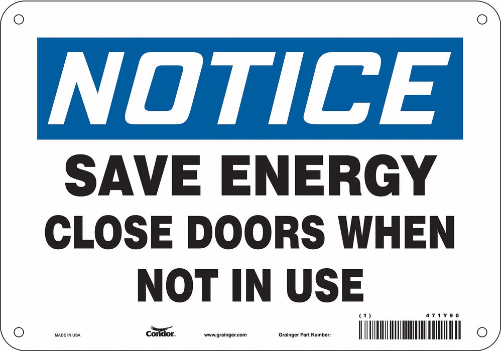 Safety Sign 7 in x 10 in Polyethylene