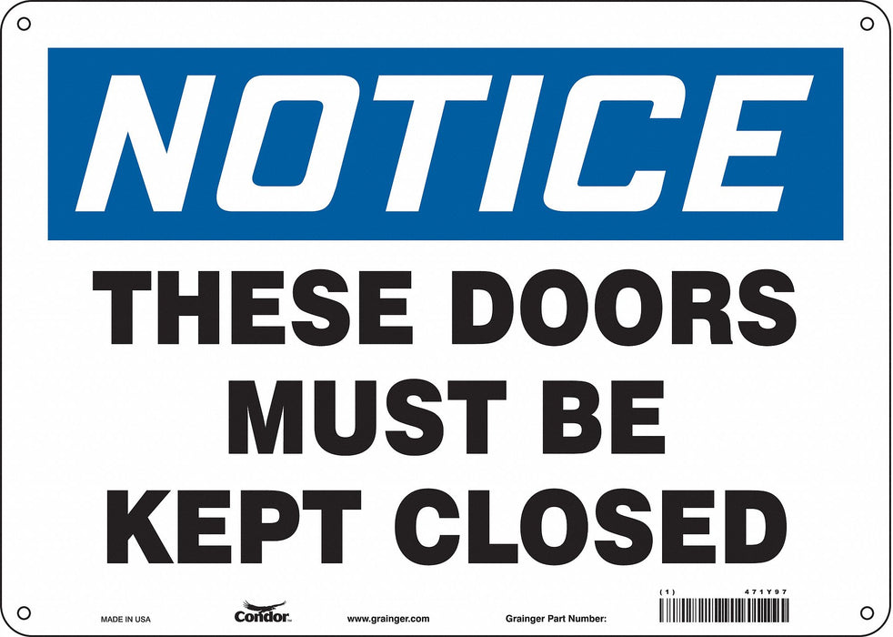 Safety Sign 10 in x 14 in Polyethylene