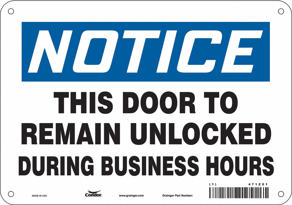 Safety Sign 7 in x 10 in Aluminum
