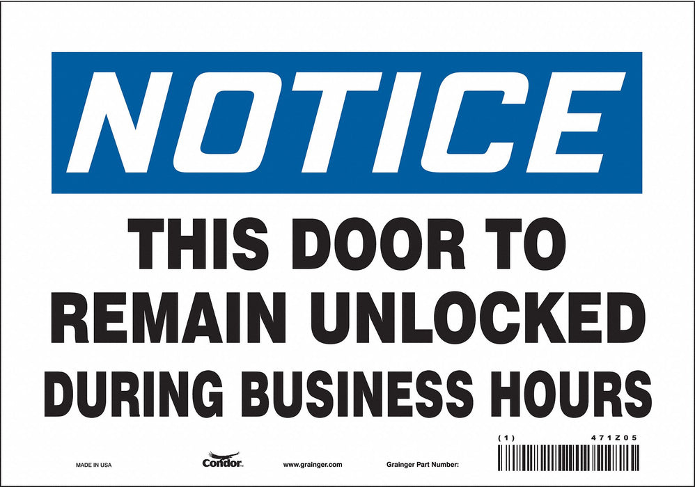 Safety Sign 7 in x 10 in Vinyl