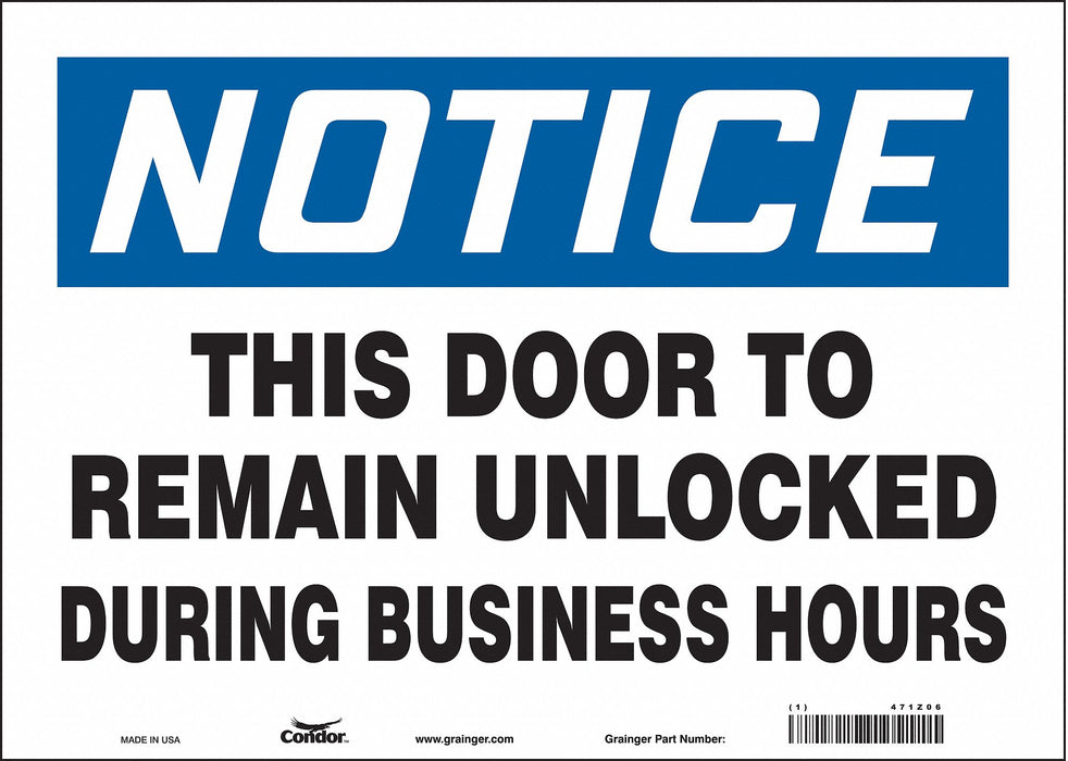 Safety Sign 10 in x 14 in Vinyl