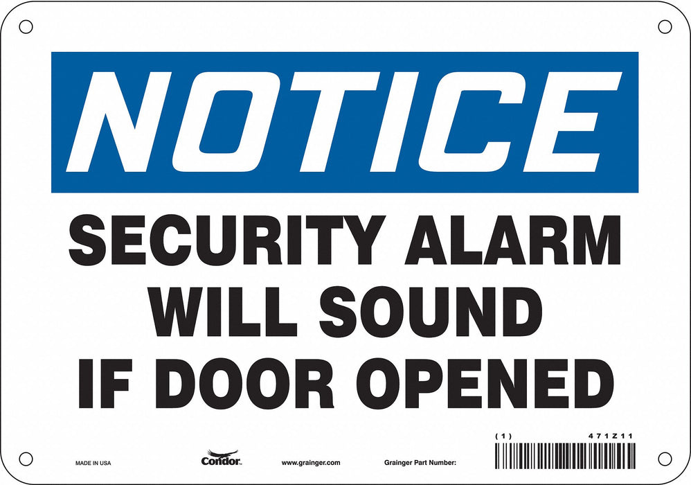 Safety Sign 7 in x 10 in Polyethylene