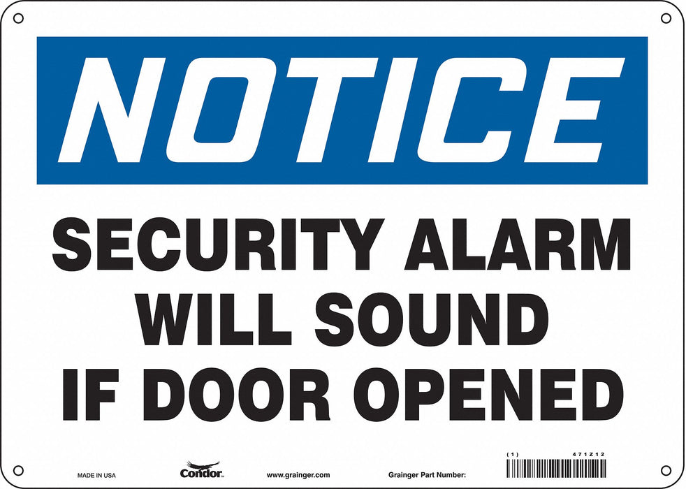 Safety Sign 10 in x 14 in Polyethylene