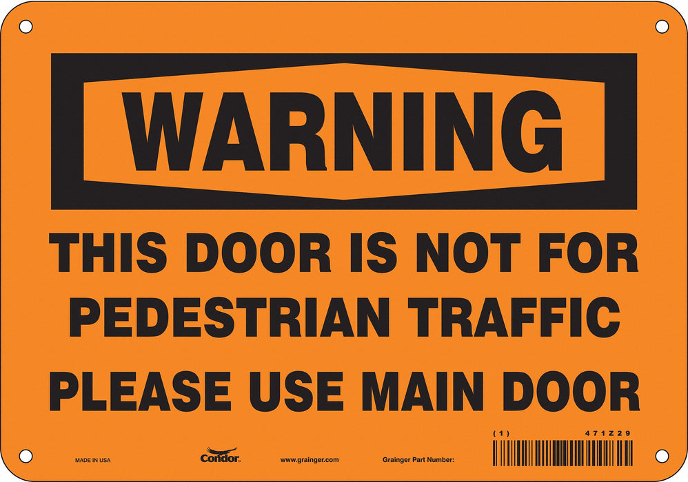 Safety Sign 7 in x 10 in Polyethylene