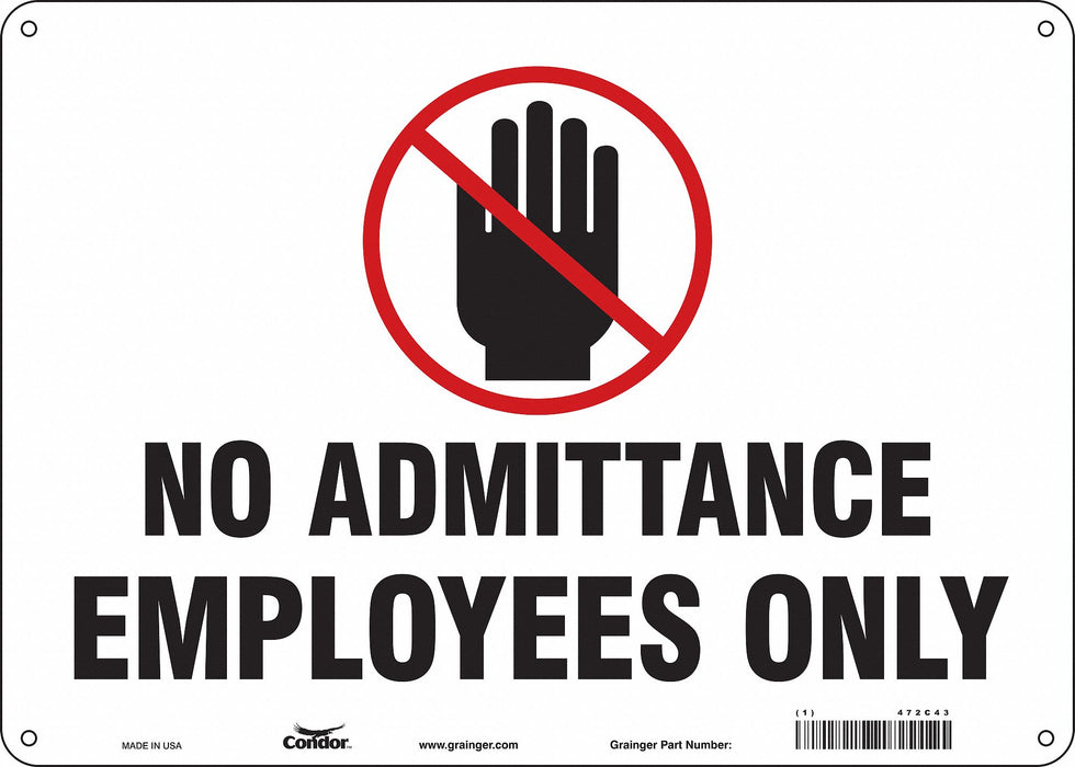 Safety Sign 10 inx14 in Polyethylene