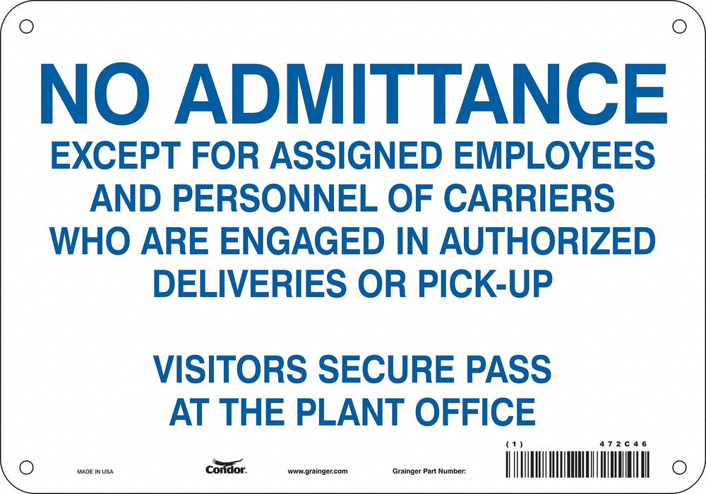 Safety Sign 7 in x 10 in Aluminum