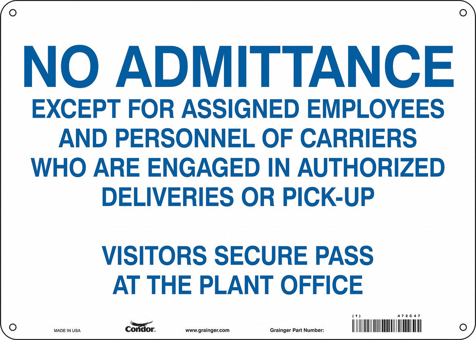 Safety Sign 10 in x 14 in Aluminum