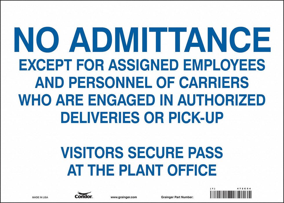 Safety Sign 10 inx14 in Vinyl