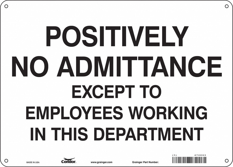 Safety Sign 10 in x 14 in Aluminum