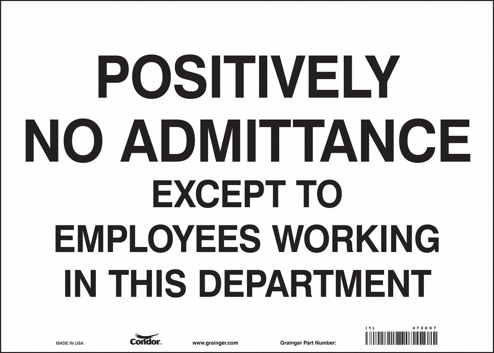 Safety Sign 10 in x 14 in Vinyl