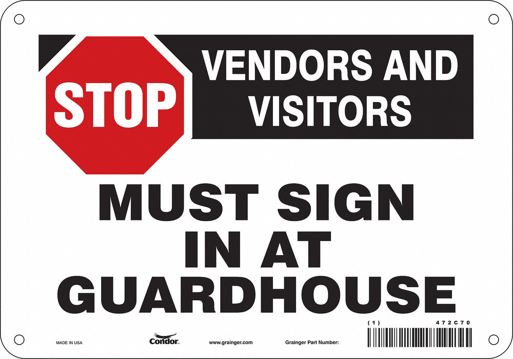 Safety Sign 7 in x 10 in Polyethylene