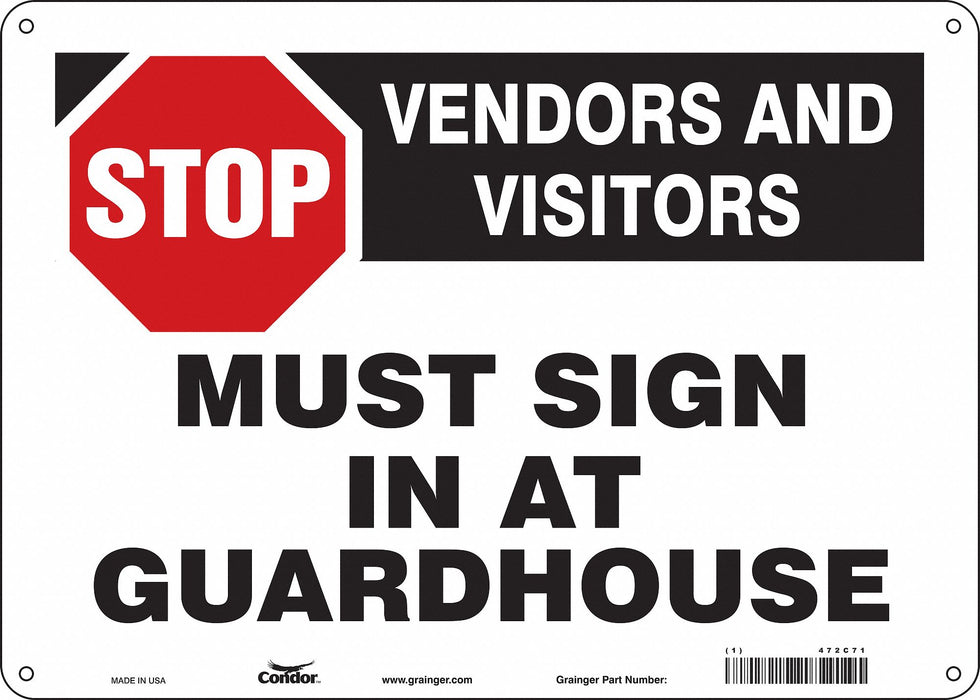 Safety Sign 10 in x 14 in Polyethylene