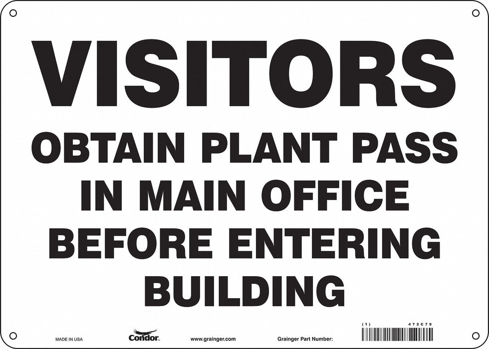 Safety Sign 10 in x 14 in Polyethylene