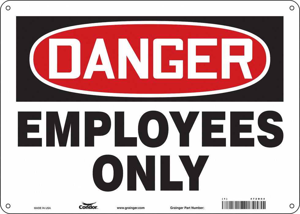 Safety Sign 10 in x 14 in Polyethylene