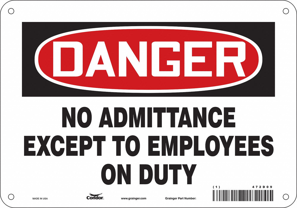 Safety Sign 7 in x 10 in Polyethylene