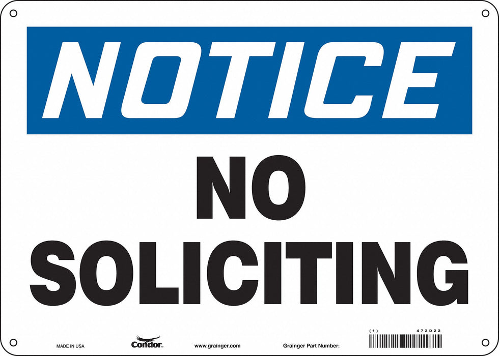 Safety Sign 10 in x 14 in Polyethylene