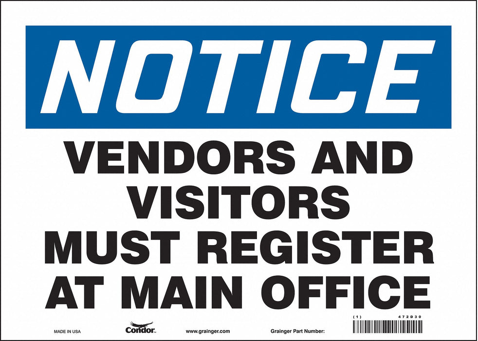 Safety Sign 10 in x 14 in Vinyl