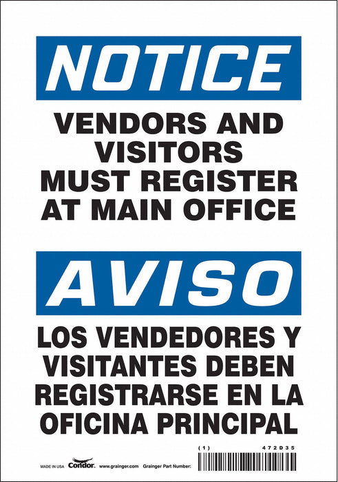 Safety Sign 10 in x 7 in Vinyl