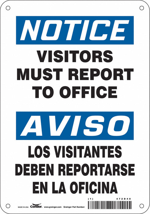 Safety Sign 10 in x 7 in Aluminum