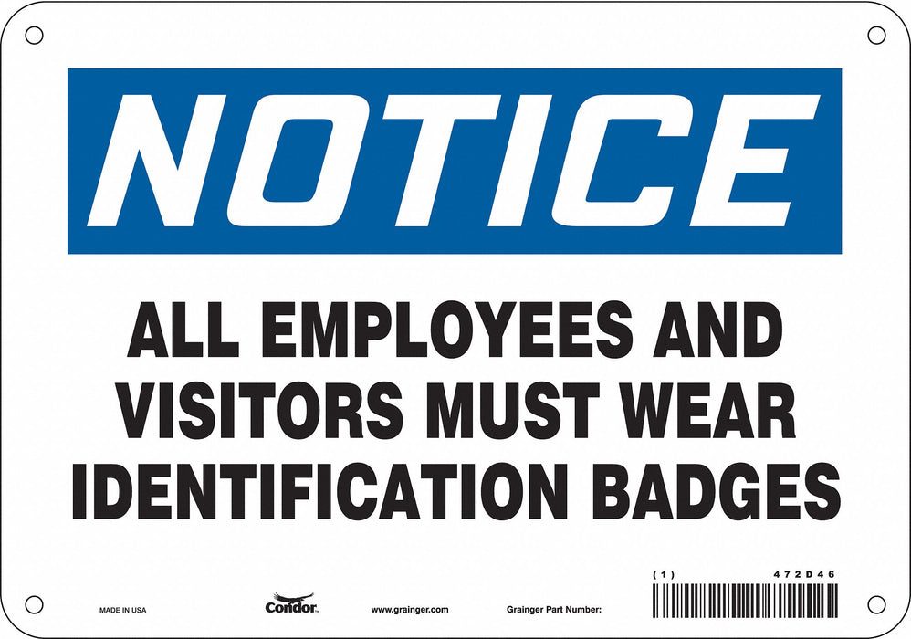 Safety Sign 7 in x 10 in Aluminum