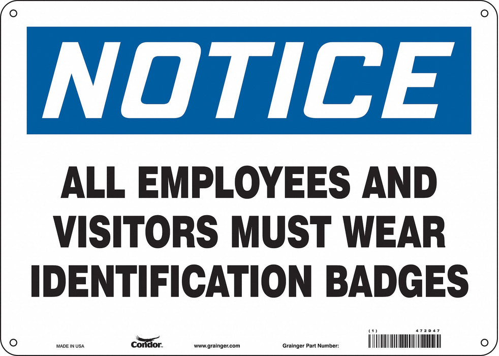 Safety Sign 10 in x 14 in Aluminum
