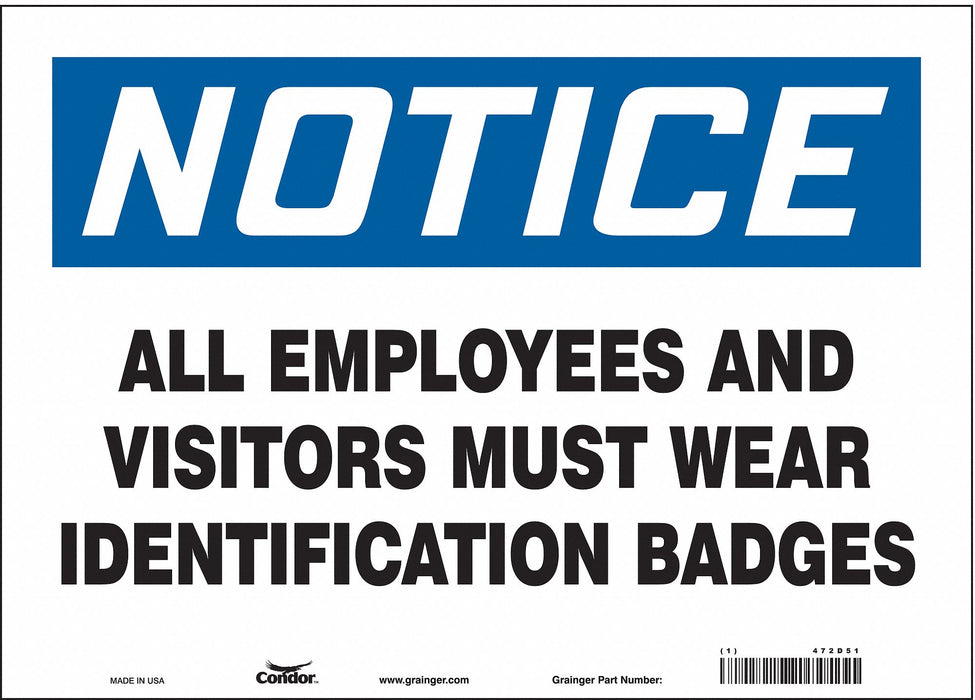 Safety Sign 10 in x 14 in Vinyl