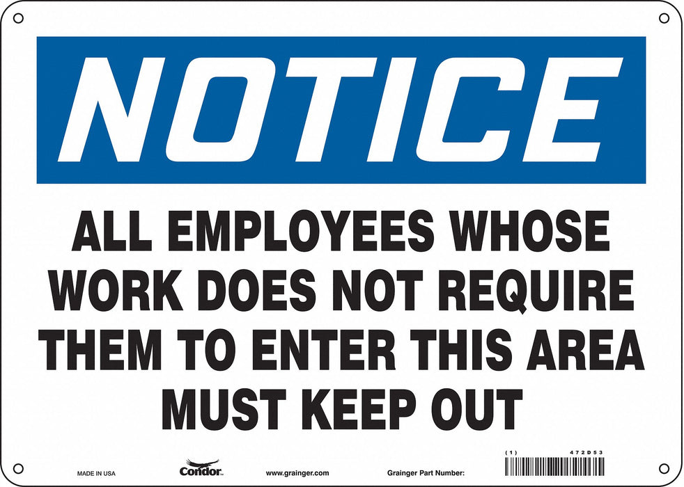Safety Sign 10 inx14 in Aluminum
