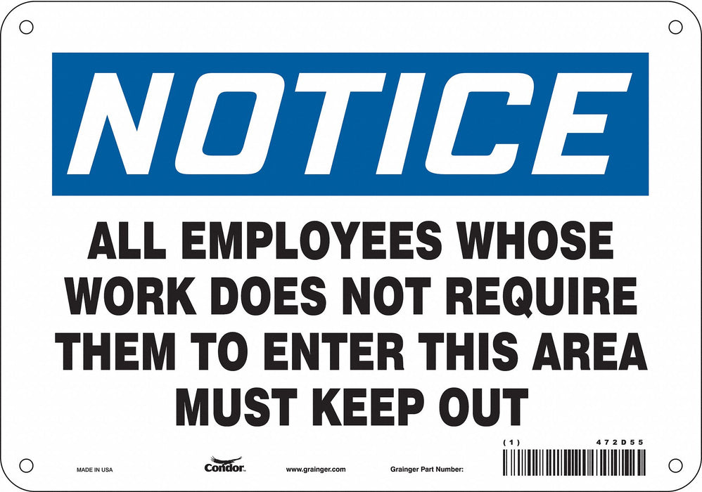 Safety Sign 7 in x 10 in Polyethylene