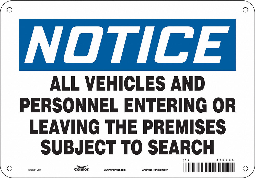 Safety Sign 7 in x 10 in Polyethylene